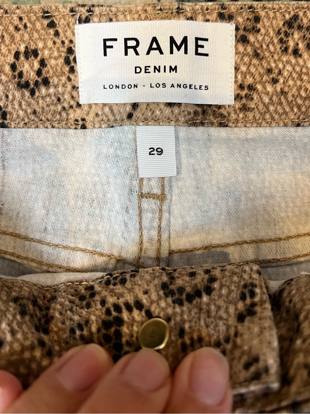 Frame “Le Crop Mini Boot” Python Print Denim Pant - Picture 6 of 12
